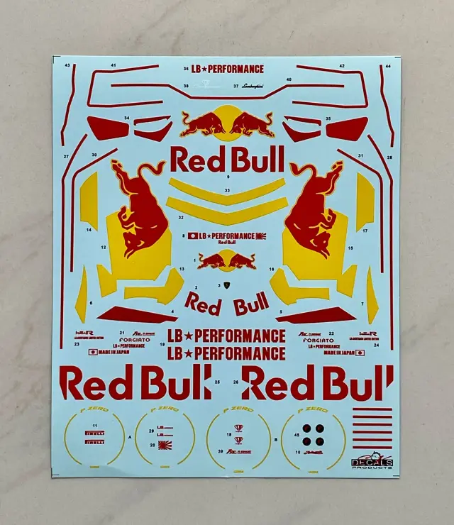 SK decal 1/24 LB-WORKS ランボルギーニ アヴェンタドール Ver.2 Red Bull レッドブル フルデカール 　SK24204