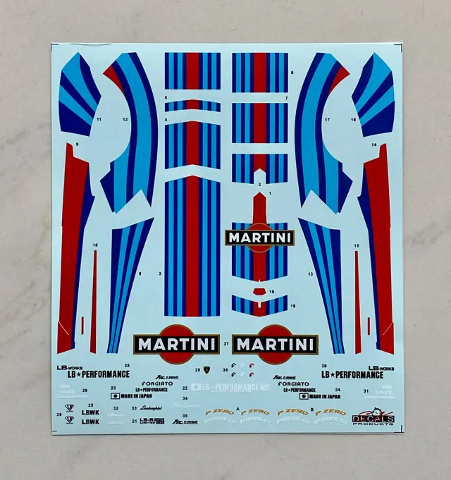 SK decal 1/24 LB-WORKS ランボルギーニ アヴェンタドール Ver.2 Martini マルティニ フルデカール  　SK24206