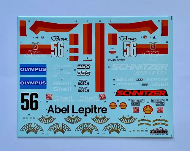 SK decal 1/24 BMW 320 E21 Turbo Gr.5 "Abel Lepitre" DRM 1980 No.56 フルデカール プラッツ/Beemax対応 SK24231