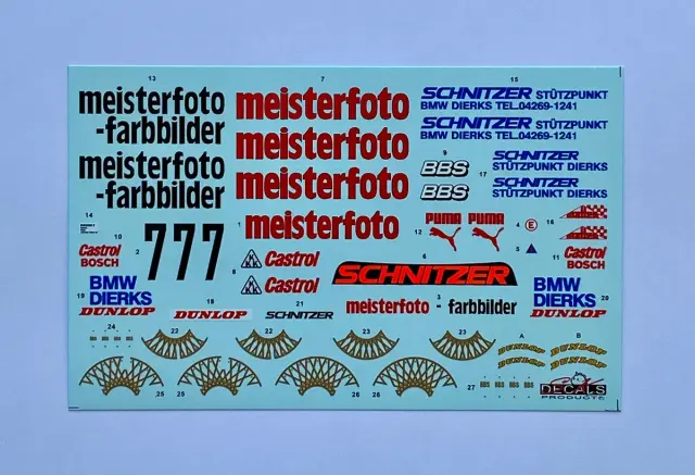 SK decal 1/24 BMW 320 E21 Turbo Gr.5 "Meisterrfoto" DRM ホッケンハイム ヘッセンカップ 1981 No.7 フルデカール プラッツ/Beemax対応 SK24232