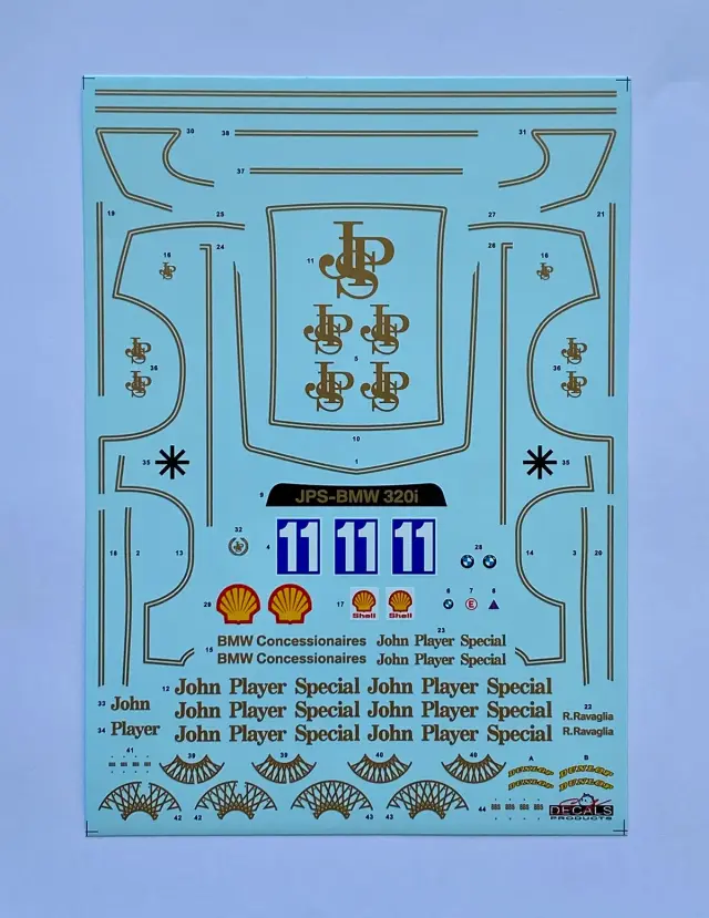 SK decal 1/24 BMW 320 E21 Turbo Gr.5 "JPS" セランゴールジュビリーGP シャーアラムサーキット 1985 No.11 フルデカール プラッツ/Beemax対応　SK24233