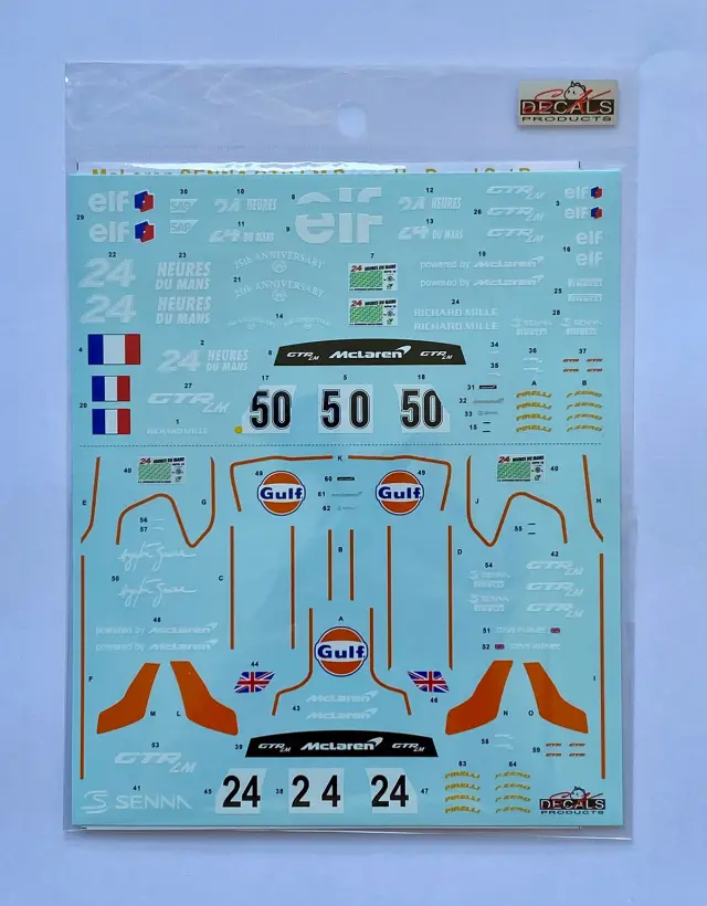 SK decal 1/24 マクラーレン セナ GTR-LM ガルフ No.24/エルフ No.50