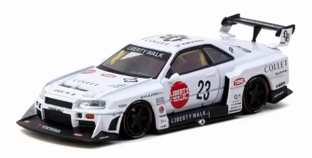 [予約] ターマック 1/64 ニッサン スカイライン LB-ER34 スーパーシルエット ホワイト　T64-104-WH