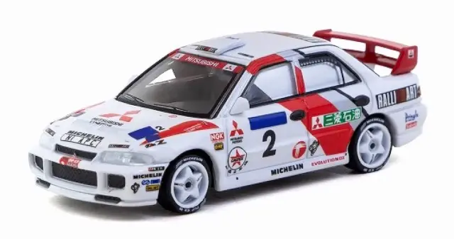 [予約] ターマック 1/64 ミツビシ ランサーエボリューション3 1996 香港北京ラリー ウィナー アリ バタネン / クリスチャン ギルバート　T64G-050-96HKBR02