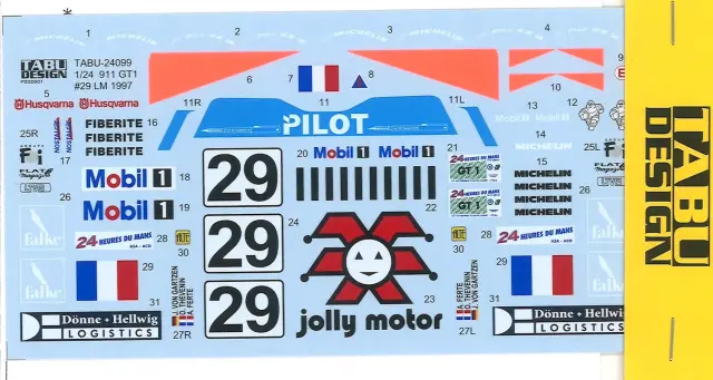 タブデザイン 1/24 ポルシェ 911 GT1 "フィリップモリス マルボロノンタバコ" ルマン 1997 No.29 TABU-24099