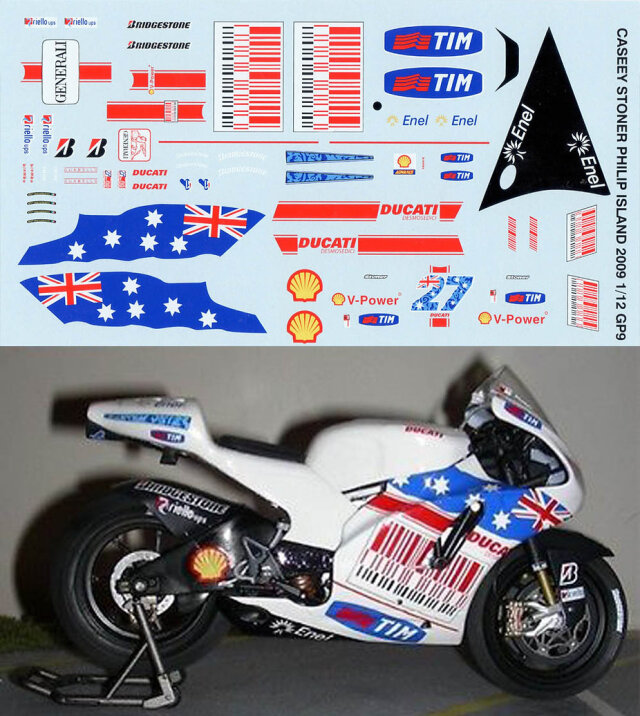 TBデカール 1/12 ドゥカティ GP9 モトGP フィリプアイランド 2009 C.ストーナー　TBD002