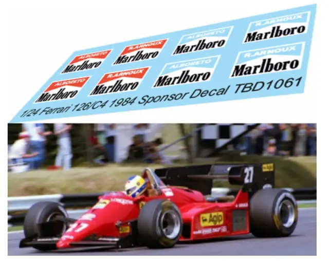 TBデカール 1/24 1/24 フェラーリ 126 C4 1984 マルボロ タバコデカール　TBD1061