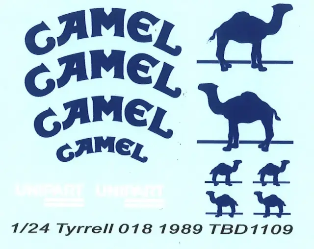 TBデカール 1/24 ティレル 018 1989 キャメル タバコデカール　TBD1109