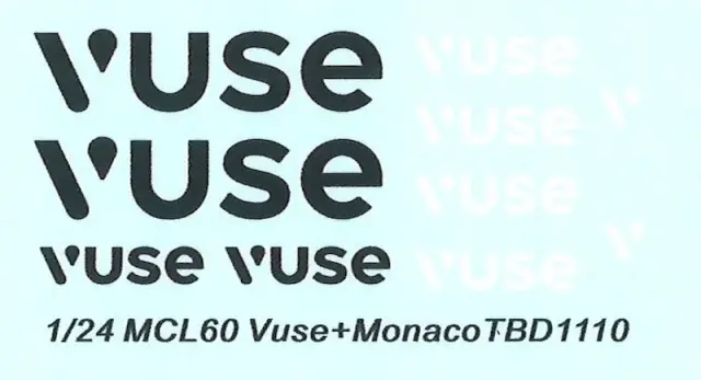 TBデカール 1/24 マクラーレン MCL60 VUSE & モナコ 2023 電子タバコデカール　TBD1110