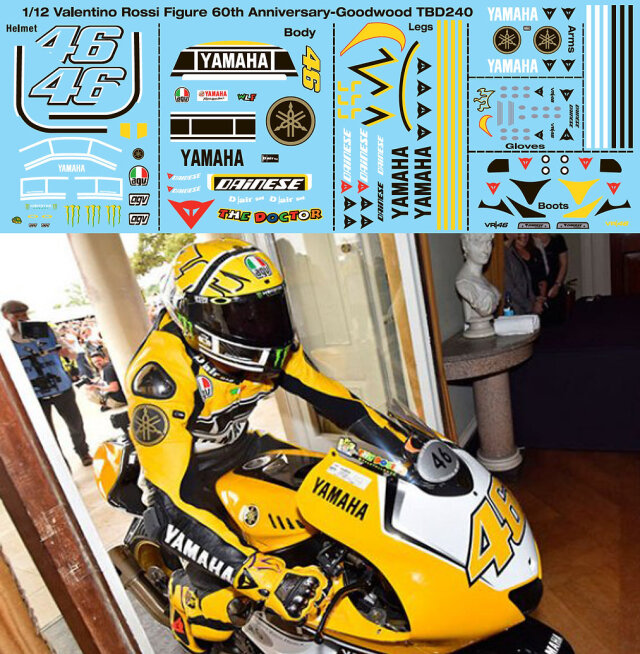 TBデカール 1/12 V.ロッシ 2015 グッドウッド フェスティバル YZR-M1 記念カラー フィギュアデカール　TBD240