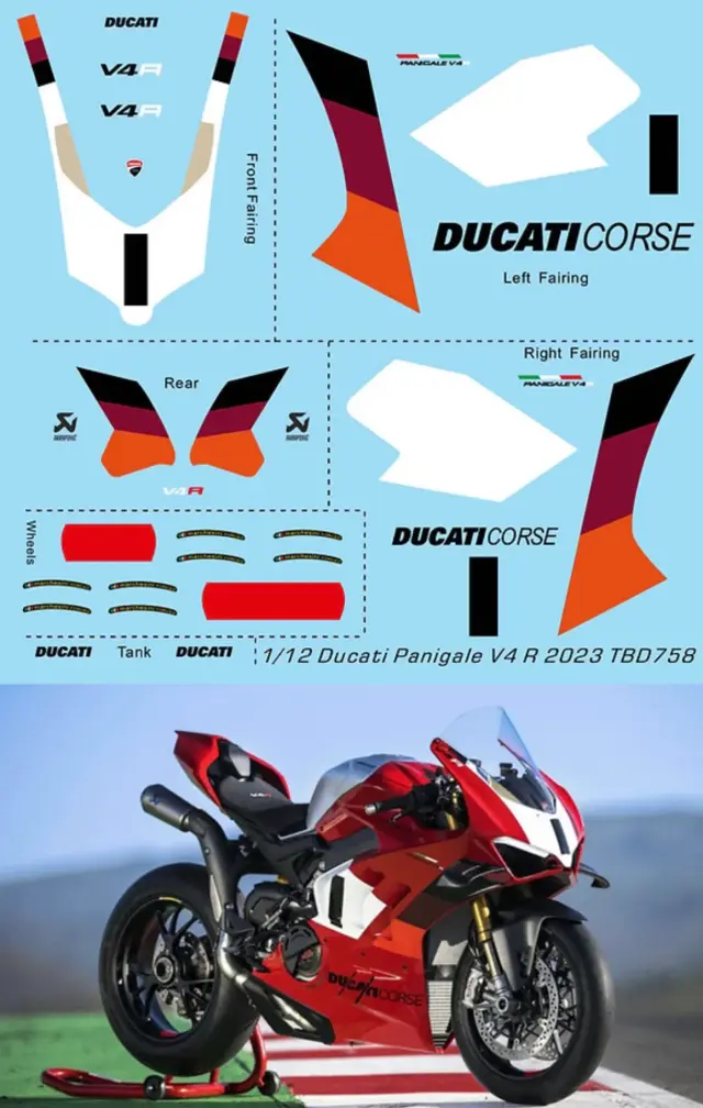 TBデカール 1/12 ドゥカティ パニガーレ V4 R 2023　TBD758