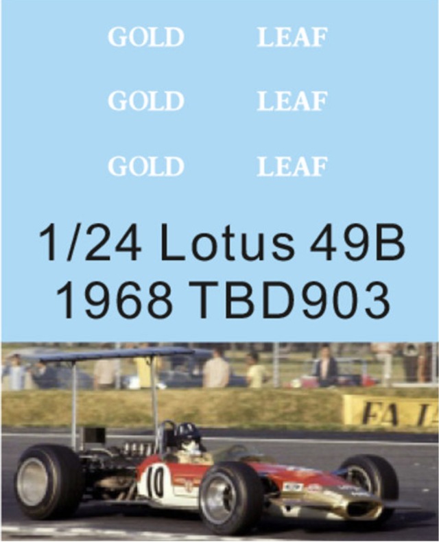 TBデカール 1/24 ロータス 49B ゴールドリーフ タバコデカール　TBD903
