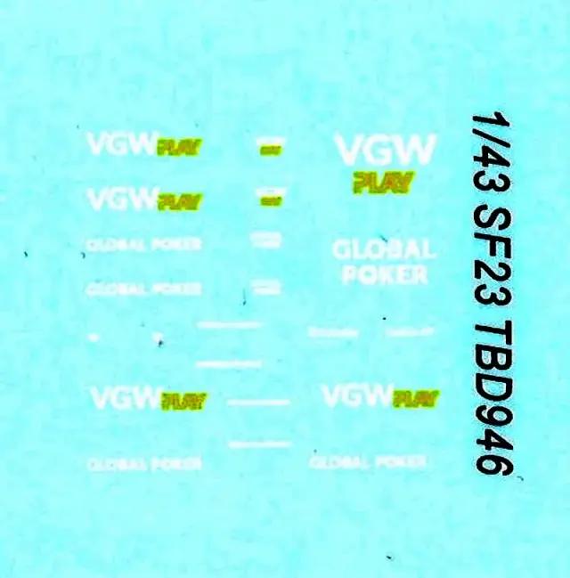 TBデカール 1/43 フェラーリ SF-23 2023 オプションデカール　TBD946