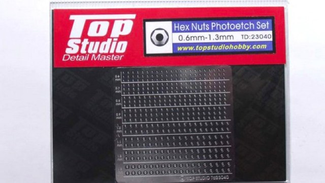 トップスタジオ エッチング 6角ナットセット (0.6mm - 1.3mm) TD23040