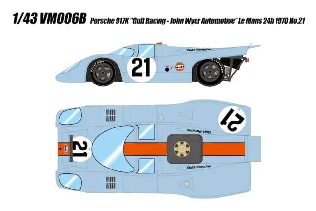 [予約] アイドロン/ヴィジョン 1/43ポルシェ 917K “ガルフレーシング・ジョン ワイヤ オートモーティブ” ルマン 1970 No.21　VM006B