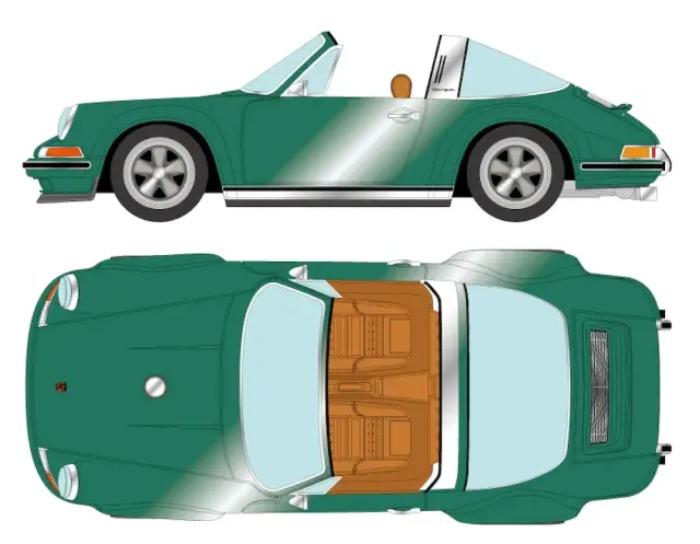 [予約] ヴィジョン 1/43 シンガー 911(964) タルガ メタリックグリーン (限定120台)　VM135K