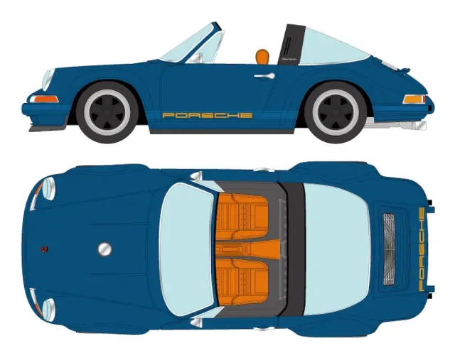 [予約] ヴィジョン 1/43 シンガー 911(964) タルガ レジスタンスブルー (限定80台)　VM135M