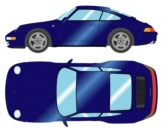 [予約] ヴィジョン 1/43 ポルシェ 911 (993) カレラ 1994 アイリスブルーメタリック (限定50台)　VM150H