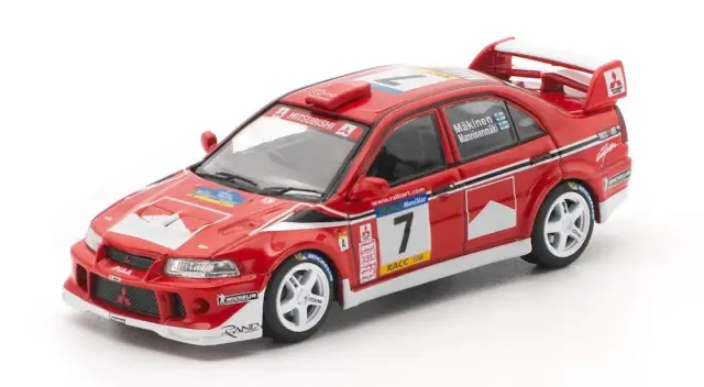 [予約] ワークスモデル 1/64 ミツビシ ランサーエボリューション4 トミ マキネン 2001 WRC カタルーニャ　W640006