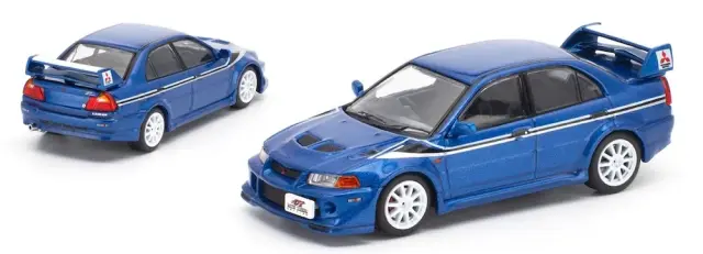 [予約] ワークスモデル 1/64 ミツビシ ランサーエボリューション4 トミ マキネン ブルー　W640047