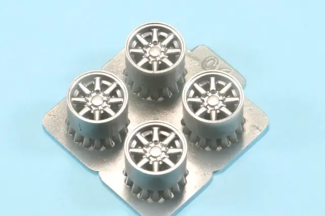 [予約] Wheel Mania(ホイールマニア) 1/24 14インチ ストリート ホイールセット タイプA シルバー塗装済み　WM-P06