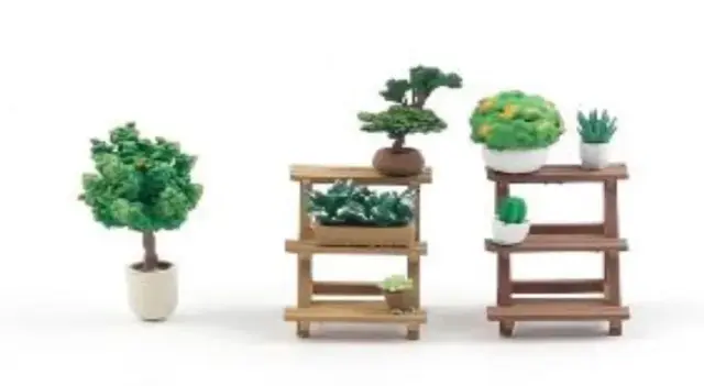 [予約] Xカートイズ 1/64 ジオラマアクセサリーセット– 観葉植物 盆栽棚セット X28-GP