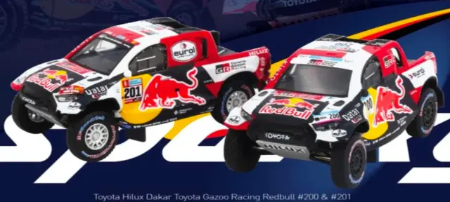 [予約] タイニー×スパーキー 1/64 トヨタ ハイラックス ダカール ラリー No.200 No.201 2台セット　YCOMBO64025