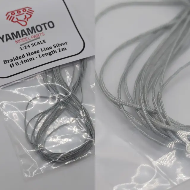 Yamamoto Model Parts 繊維チューブ シルバー 0.4mm × 2m YMPTUN64