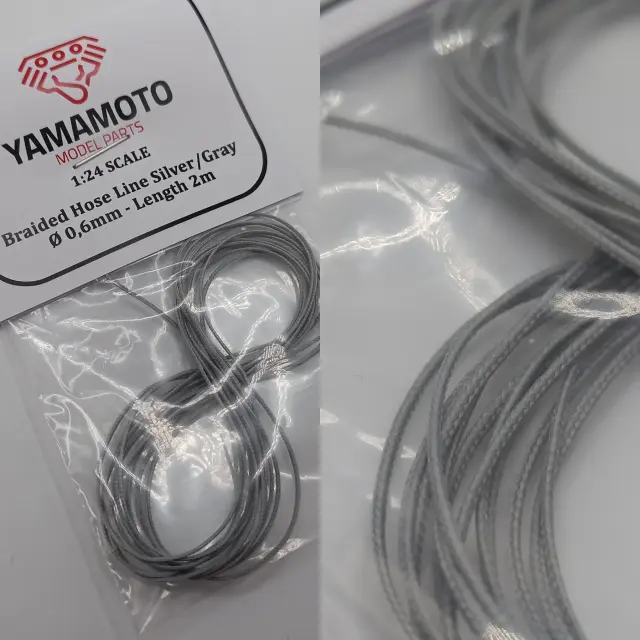 Yamamoto Model Parts 繊維チューブ シルバー 0.6mm × 2m YMPTUN65