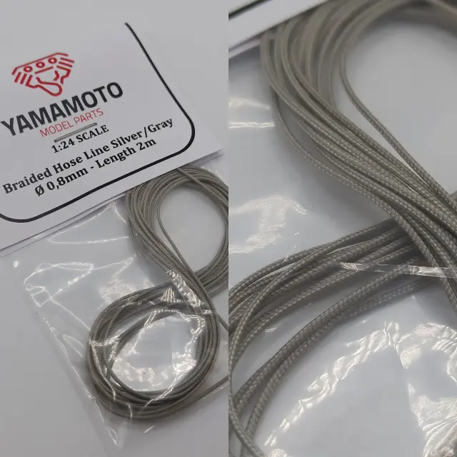 Yamamoto Model Parts 繊維チューブ シルバー 0.8mm × 2m YMPTUN66