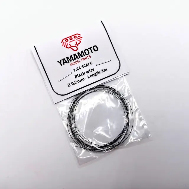Yamamoto Model Parts ワイヤーコード ブラック 0.2mm × 2m YMPTUN73