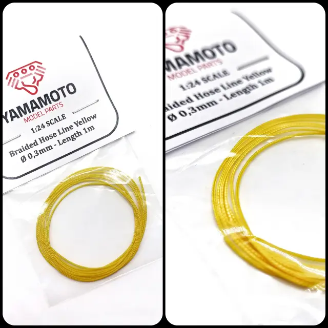 Yamamoto Model Parts 繊維チューブ イエロー 0.3mm × 2m YMPTUN89