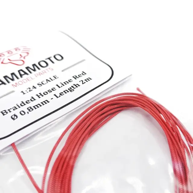 Yamamoto Model Parts 繊維チューブ レッド 0.8mm × 2m YMPTUN92