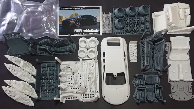 yuyuSuSuデザイン 1/24 3Dプリントキット トヨタ プリウス KUHLワイドボディ仕 YSD2407