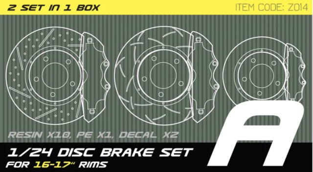 ZoomOn 1/24 ブレーキディスクセット タイプA 15,16,17インチ用　Z014