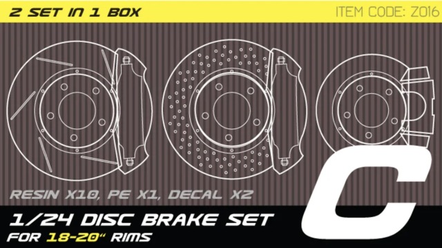 ZoomOn 1/24 ブレーキディスクセット タイプC 18,19,20,21インチ用　Z016