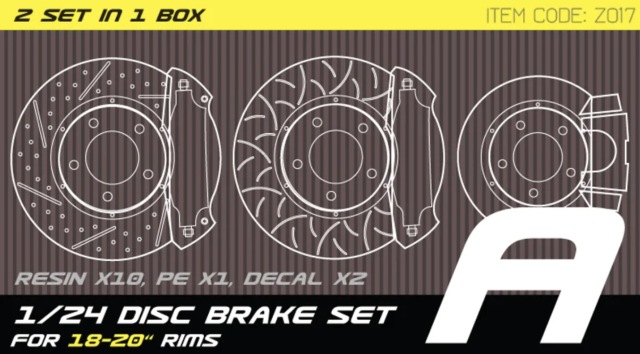 ZoomOn 1/24 ブレーキディスクセット タイプA 18,19,20,21インチ用　Z017