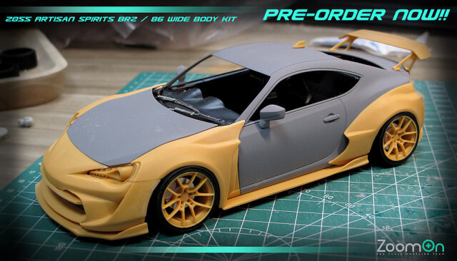 ZoomOn 1/24 トランスキット スバル BRZ トヨタ 86 ワイドボディパーツ