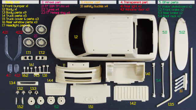 ZoomOn  トランスキット トヨタ bB NCP オープンデッキ タミヤ対応　Z