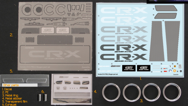 ZoomOn 1/24 トランスキット ホンダ CR-X EF9 無限 パーツセット