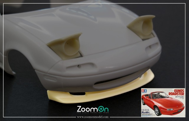 ZoomOn 1/24 マツダ ユーノス ロードスター MX-5 NA フロントリップスポイラパーツ　Z185