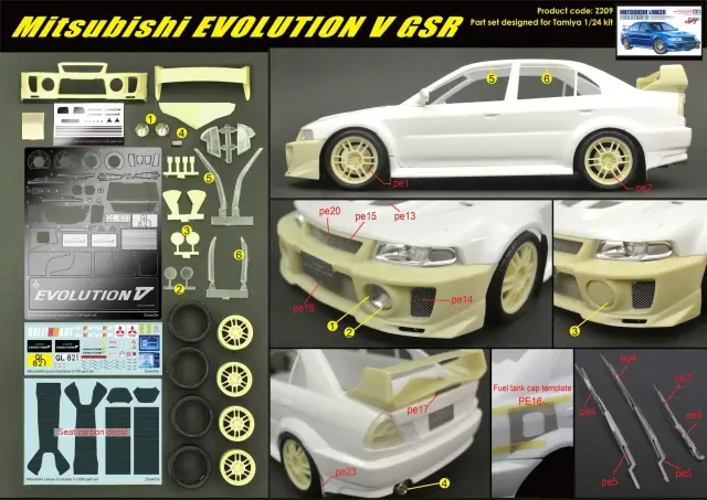 ZoomOn 1/24 トランスキット ミツビシ ランサー Evo.5 GSR