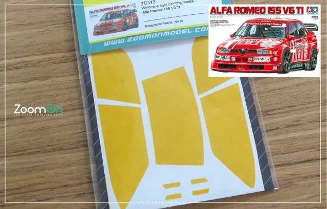 Zoom On 1/24 ウインドウマスキングシート アルファロメオ 155 Vr TI タミヤ対応　ZD113