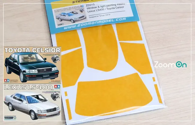 Zoom On 1/24ウインドウマスキングシート レクサス LS400 トヨタ セルシオ タミヤ対応　ZD213