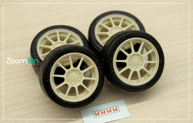 ZoomOn 1/24 16インチ DC2 1998 ホイールタイヤセット　ZR003