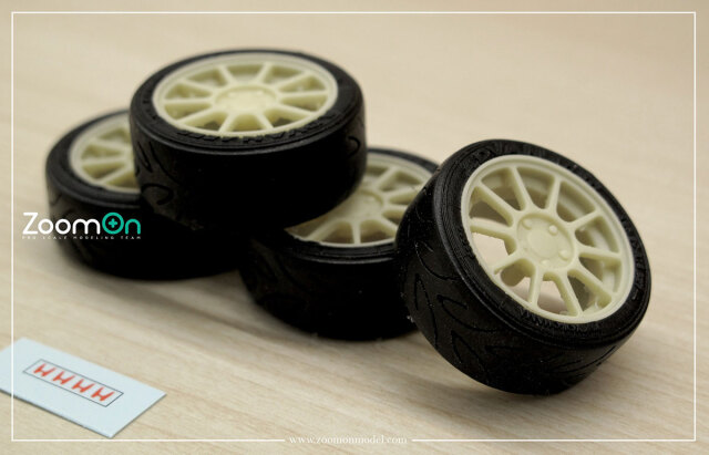 ZoomOn 1/24 16インチ DC2 1998 ホイールタイヤセット ZR003