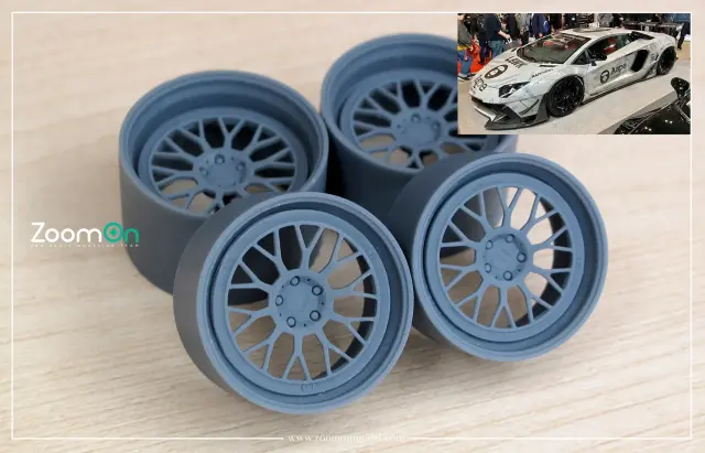 ZoomOn 1/24 20インチ LBワークス LD-12 ホイールセット アヴェンタドール他対応　ZR142
