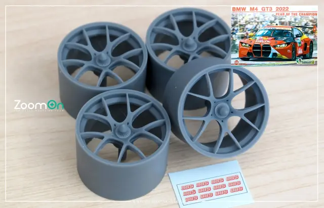 ZoomOn 1/24 18インチ BBS センターロックタイプ ホイールセット BMW M4 GT3 対応　ZR150