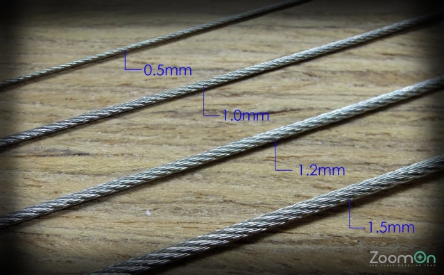 ZoomOn ワイヤー セット 0.5mm 1.0mm 1.2mm 1.5mm 2.0mm 角長さ1mm　ZT003