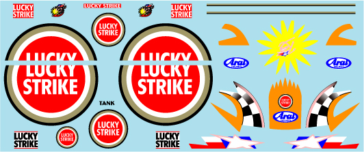 ミュージアムコレクション 1/12 スズキ RGV-γ WGP 1993 K.シュワンツ ラッキーストライク タンバコデカール ミニチャンプス対応　MC-D1133